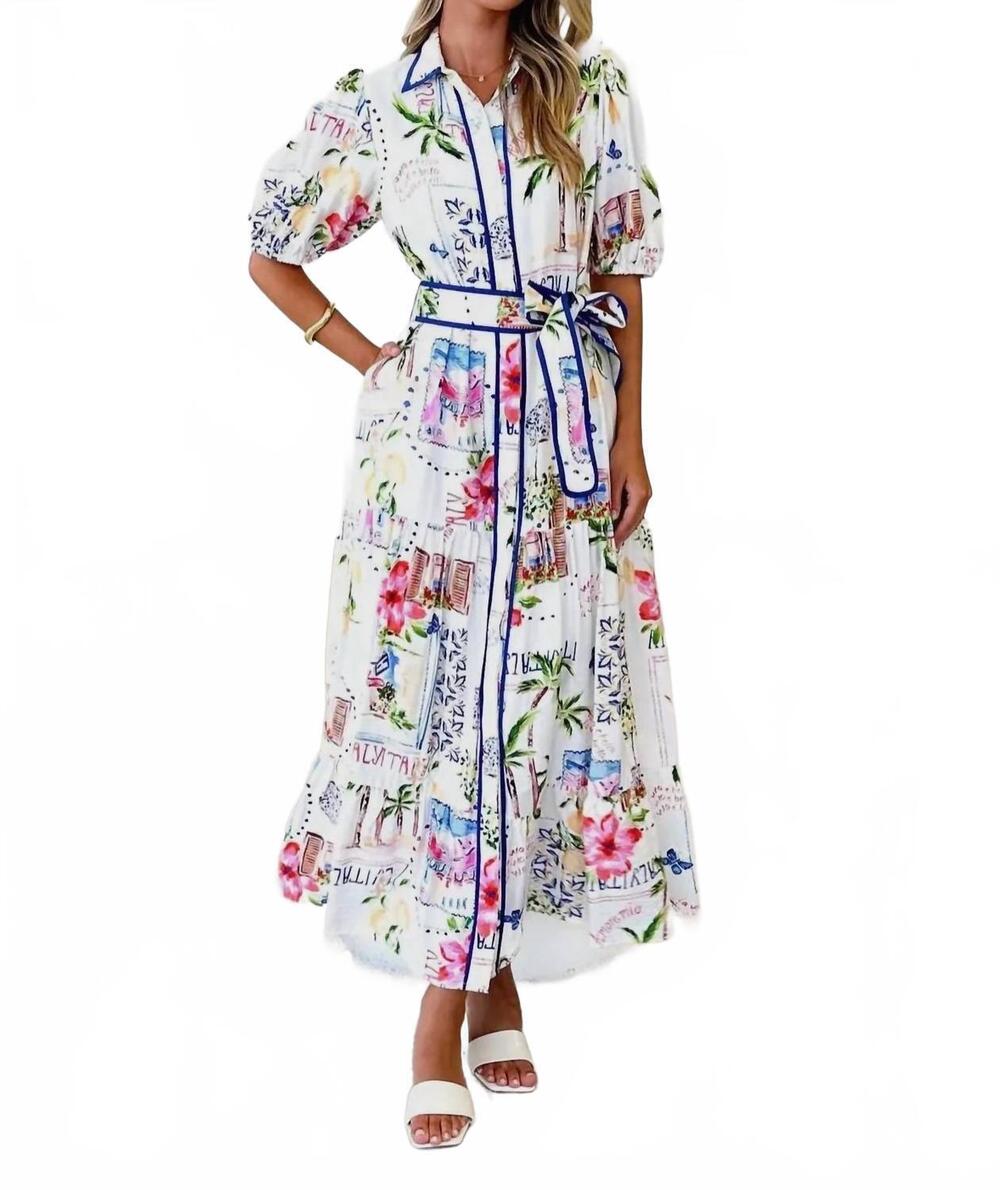 NEW LILY CLOTHING amalfi maxi dress in white